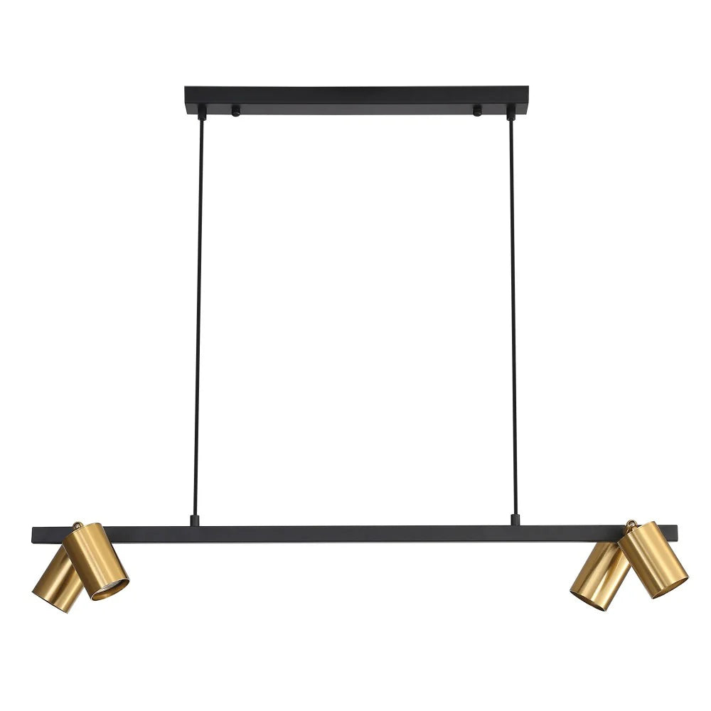 BRIDGE Island Pendant 4 Lights Black / Satin Brass