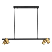 BRIDGE Island Pendant 4 Lights Black / Satin Brass