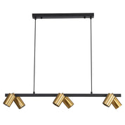 BRIDGE Island Pendant 6 Lights Black / Satin Brass