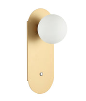 OVALIS: Interior Round Opal Diffuser Oblong Base with Switch Wall Lights