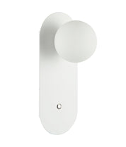 OVALIS: Interior Round Opal Diffuser Oblong Base with Switch Wall Lights