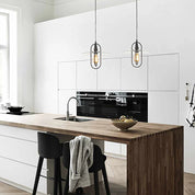 PAPILLON Interior 1 Light Black Pendant With Clear Coolie Glass