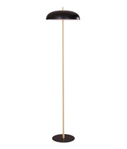 PARAGUAS: Interior Black Dome Shade with Brass Rod Floor Lamp