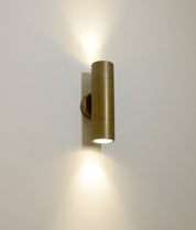 GU10 Exterior Wall Pillar Spot Lights (Aged Brass) IP65