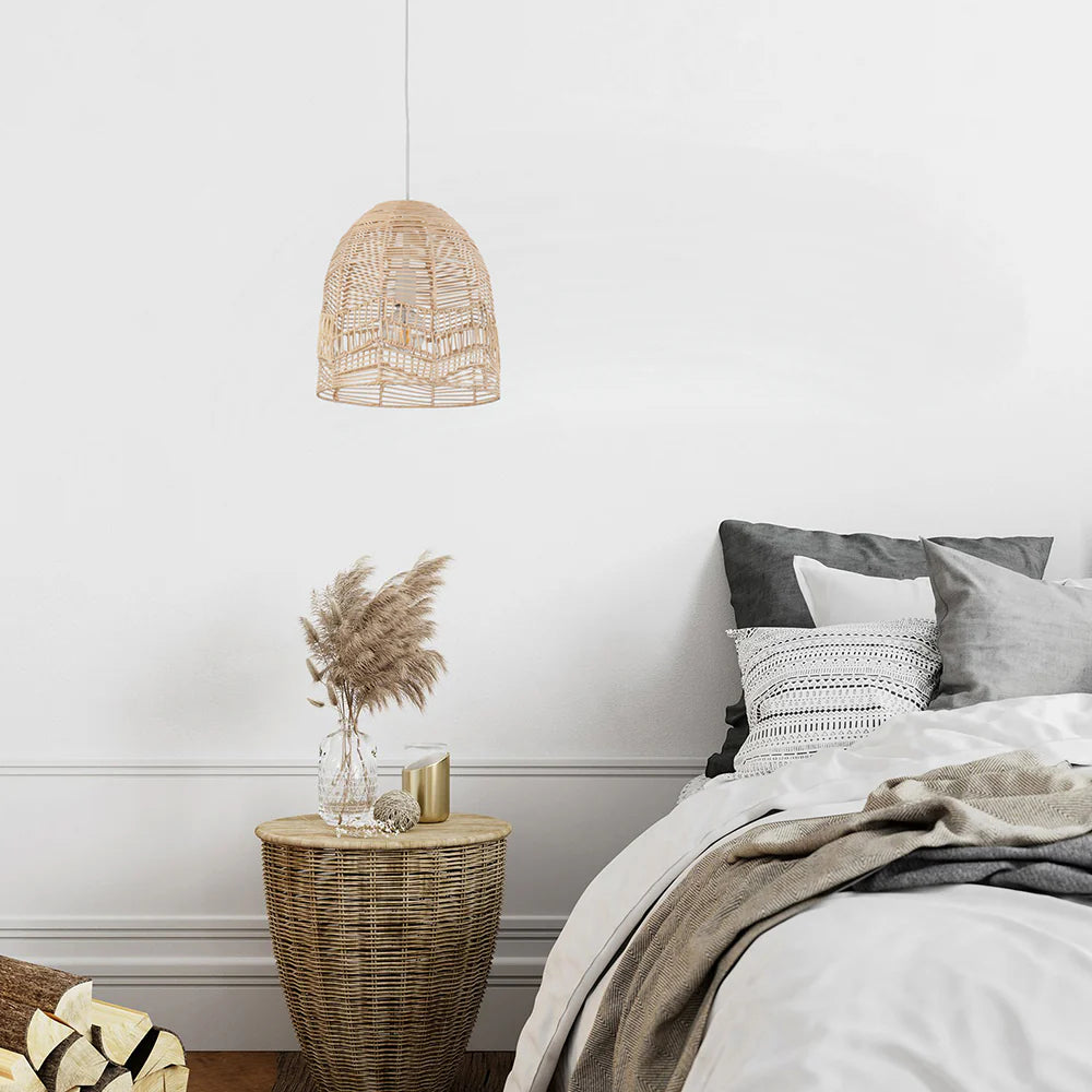 Interior Rattan Ellipse 1 Light Pendant Natural