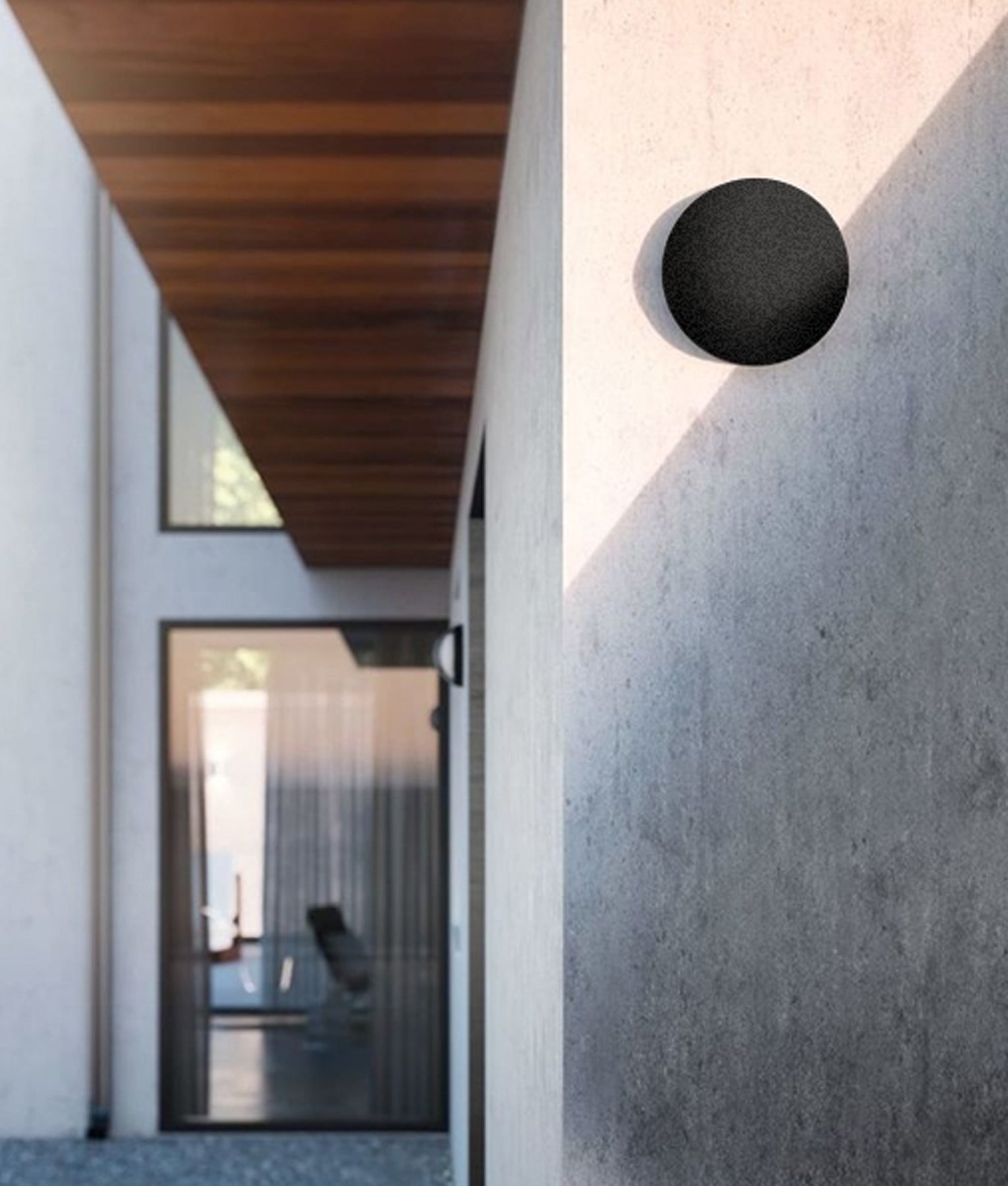 SHADOWTRI: Exterior LED Tri-CCT Round Backlit Wall Lights IP65 & IK08 (Diam: 180mm)