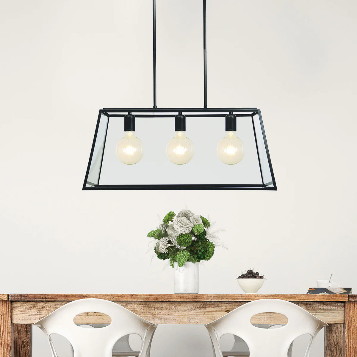 Eaton 3 Light Pendant Matt Black