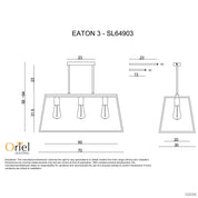 Eaton 3 Light Pendant Matt Black