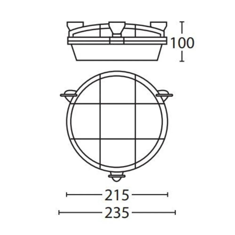 Seaside Lighting EDEN - Large Round Cage Bunker Light IP54 Solid Brass