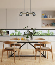 TAZZA: Interior Ellipse Shade with Antique Brass Hardware Pendant Light