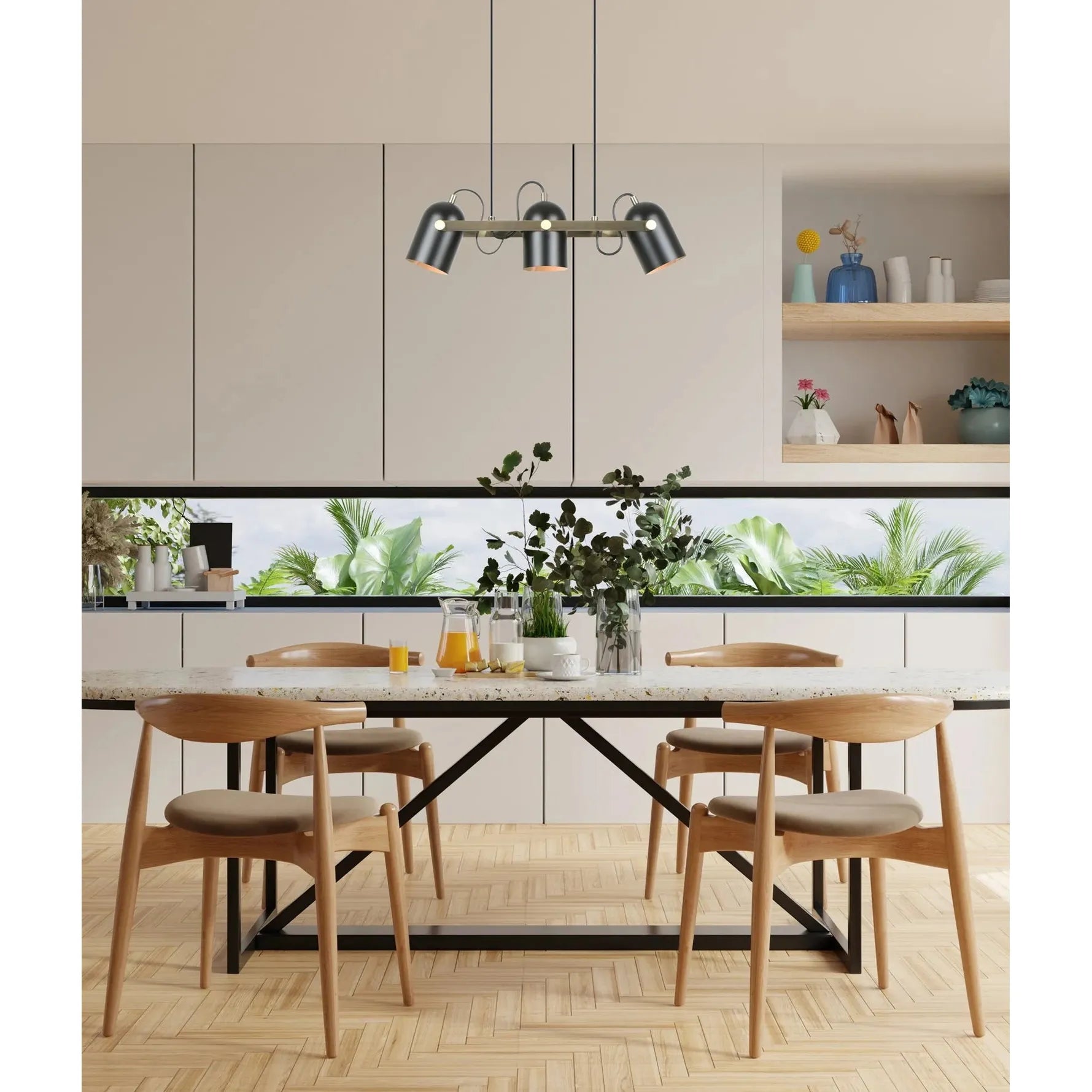 azza Interior Ellipse Shade with Antique Brass Hardware Pendant Light