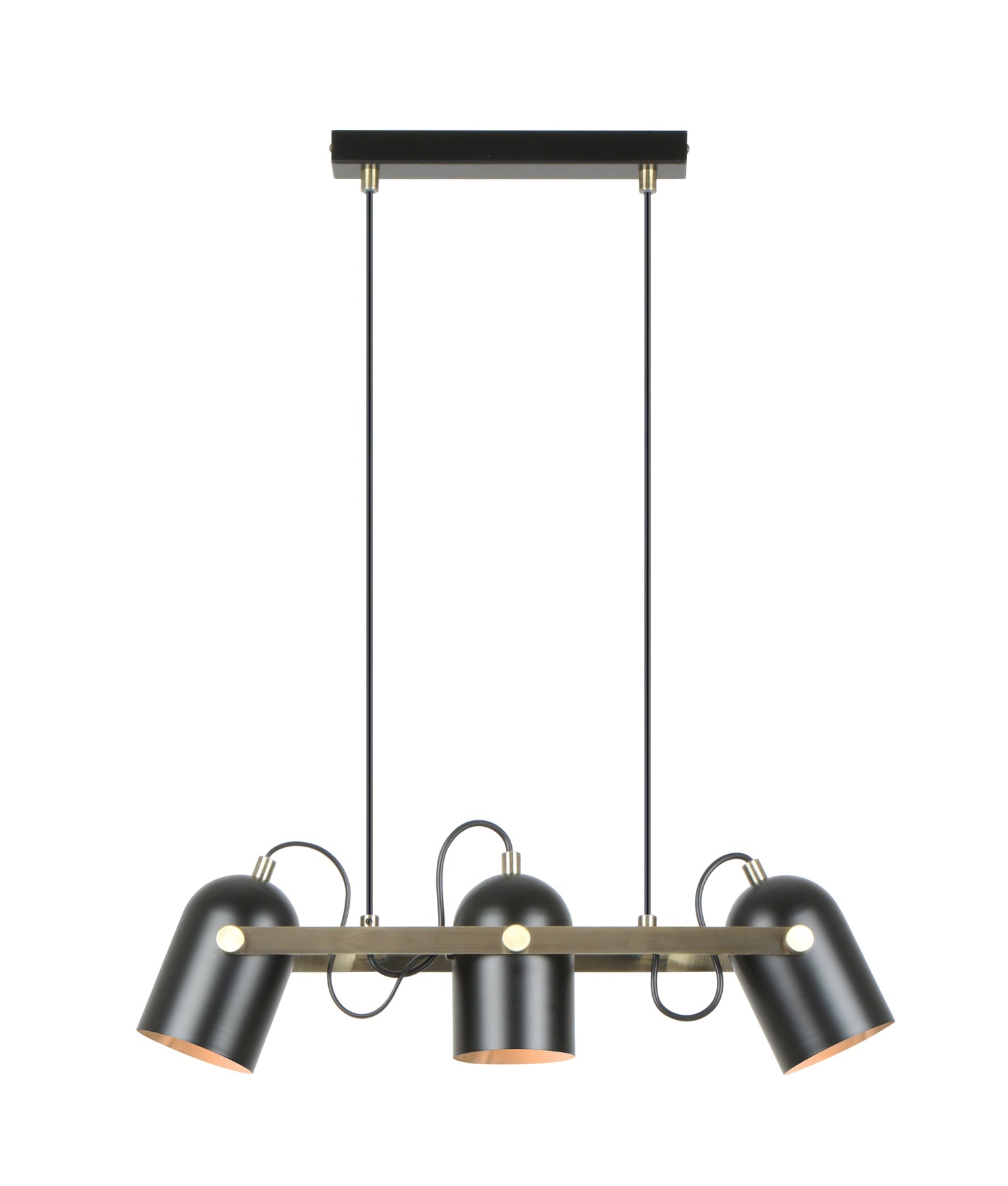 TAZZA: Interior Ellipse Shade with Antique Brass Hardware Pendant Light