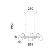 azza Interior Ellipse Shade with Antique Brass Hardware Pendant Light