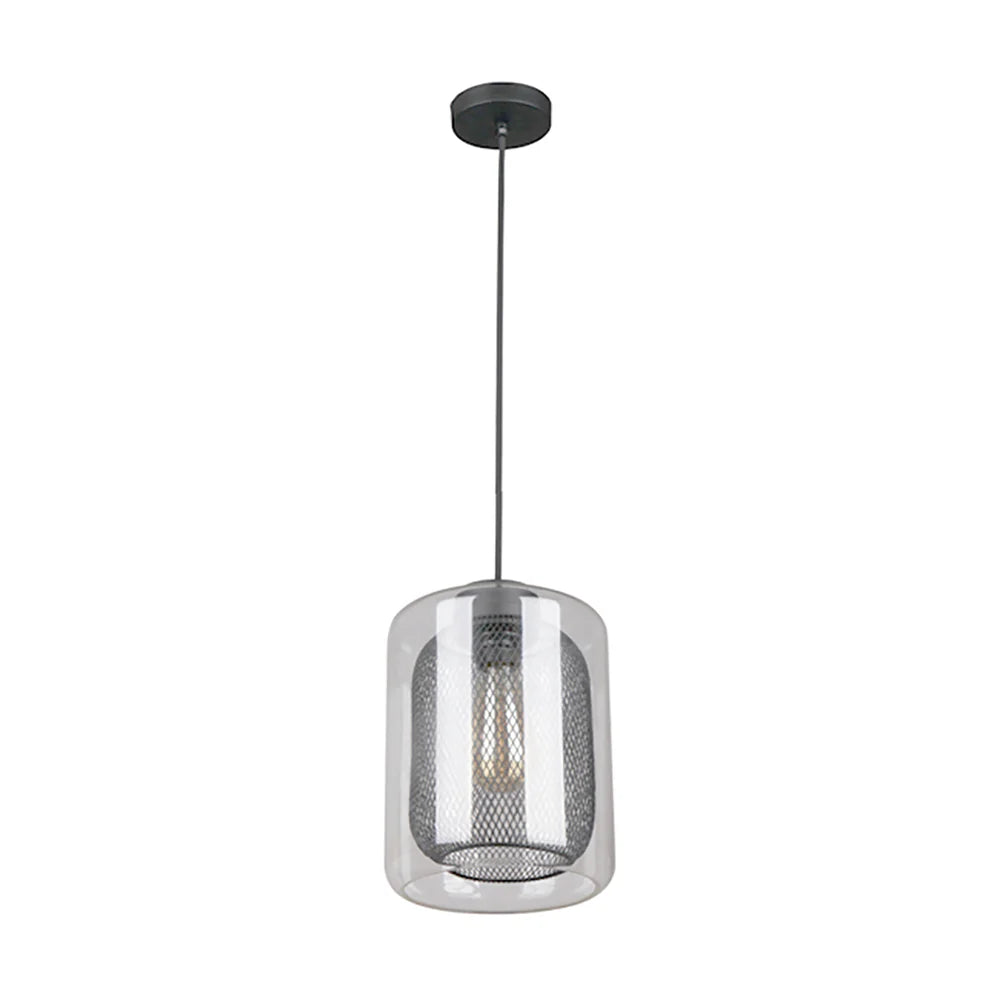 TONO Black Internal Mesh With Clear Glass 1 Light Pendant