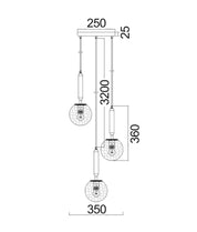 TRATTINO: Interior Bronze Amber / Smokey Black Spherical Glass Multiple Round Base Pendant Lights