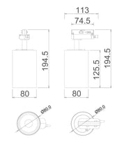 3 Wire 1 Circuit LED Tri-CCT Dimmable Adjustable Track Heads