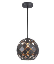 TUILE: Interior Large Embossed Tiled Iron Wine Glass Shape Pendant Lights