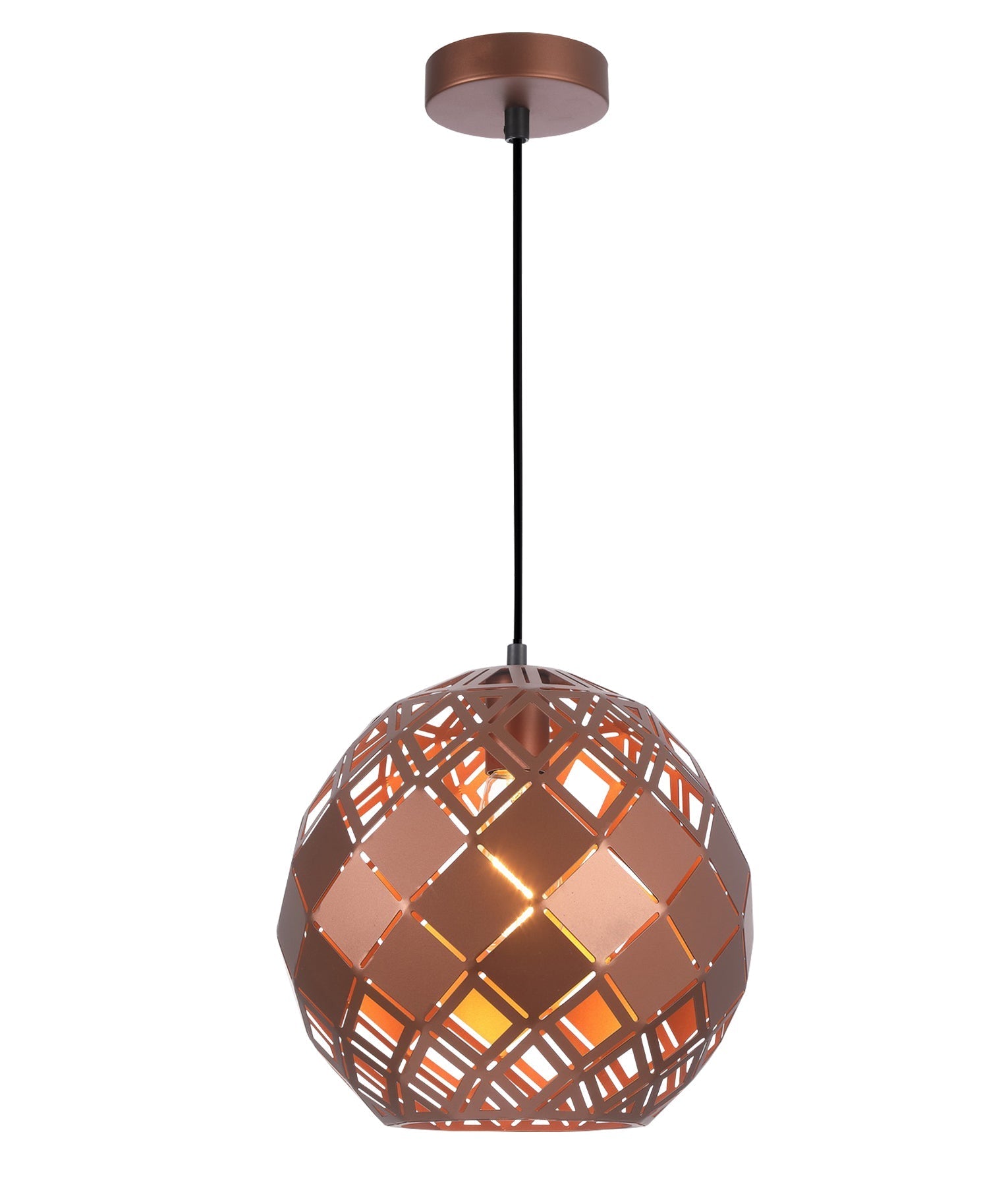 TUILE: Interior Large Embossed Tiled Iron Wine Glass Shape Pendant Lights