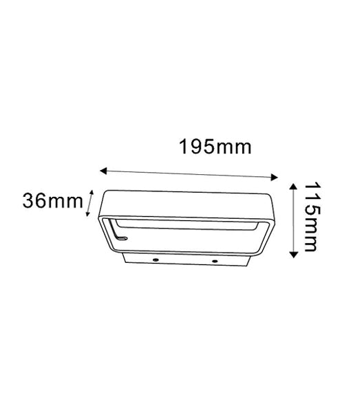 VENICE: City Series LED Interior Matte White Rectangular Up/Down Wall Light