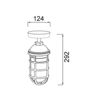 VILLAKU: Exterior Cylinder Aluminium & Glass with Cage Ceiling / Wall Lights IP44