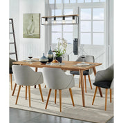 VIRUN: Interior Rectangular Frame Wood with Black Hardware Pendant Light