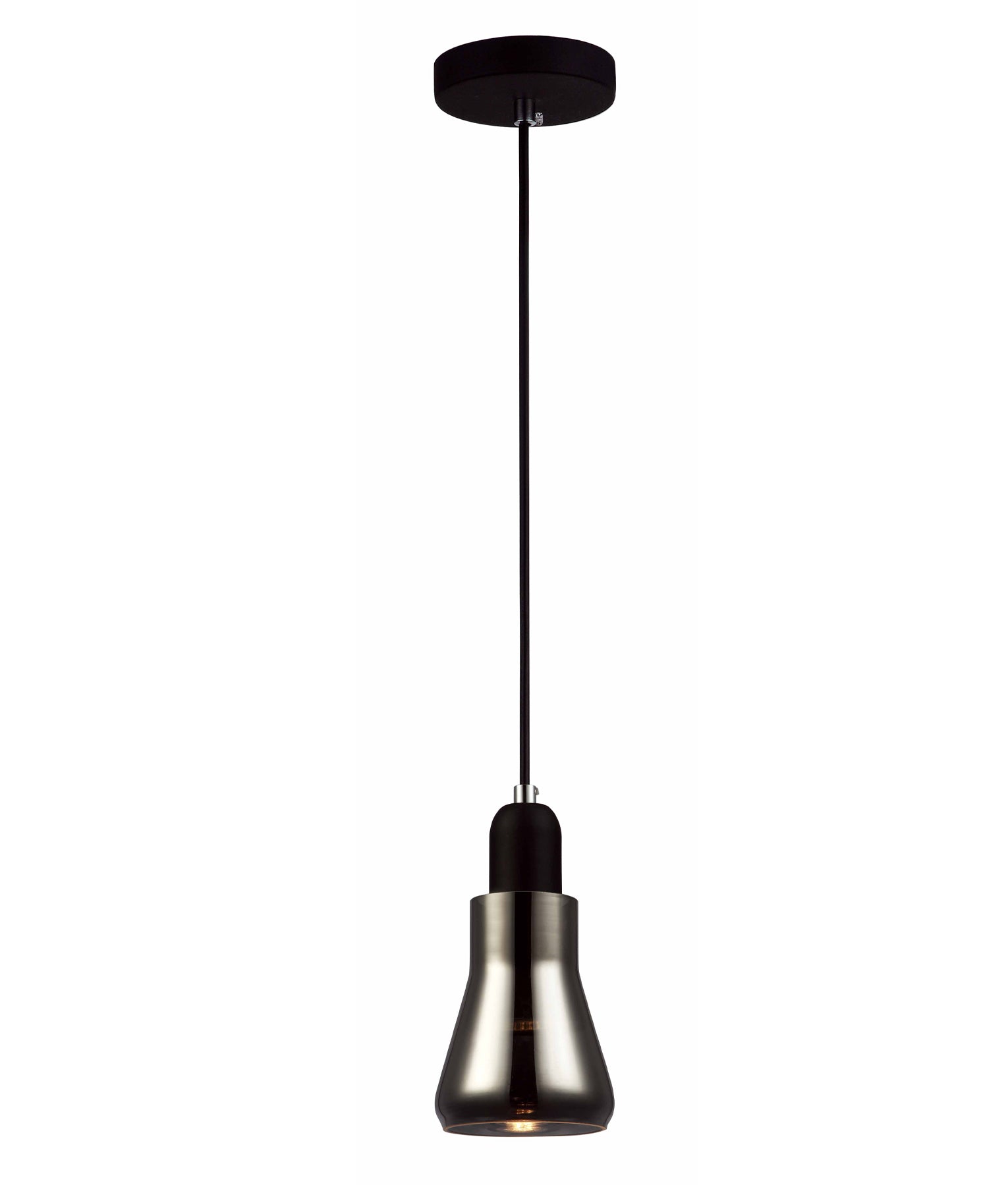 YARRA: GU10 Smokey Black Glass Flute Pendant Light