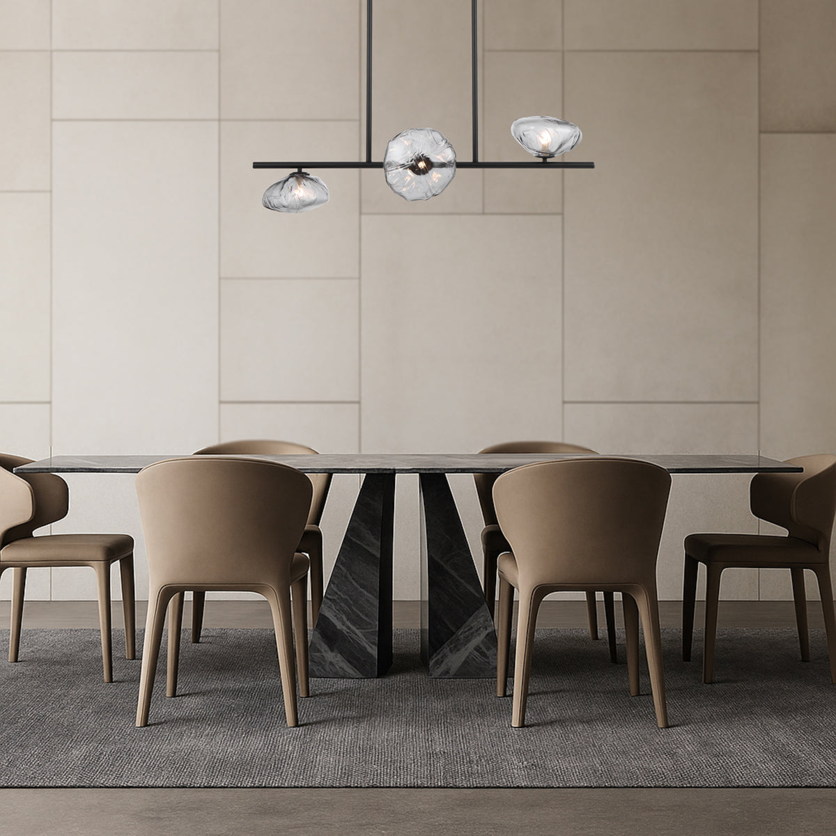 ZECCA 3 LIGHT HORIZONTAL PENDANT