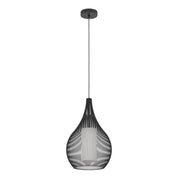 Razoni 1 Light Pendant White & Black 190mm