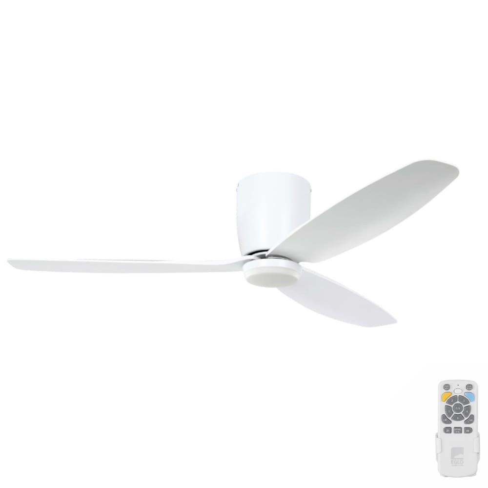 Eglo Seacliff Low Profile DC Ceiling Fan with CCT LED Light – White 52
