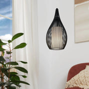 Razoni 1 Light Pendant White & Black 190mm