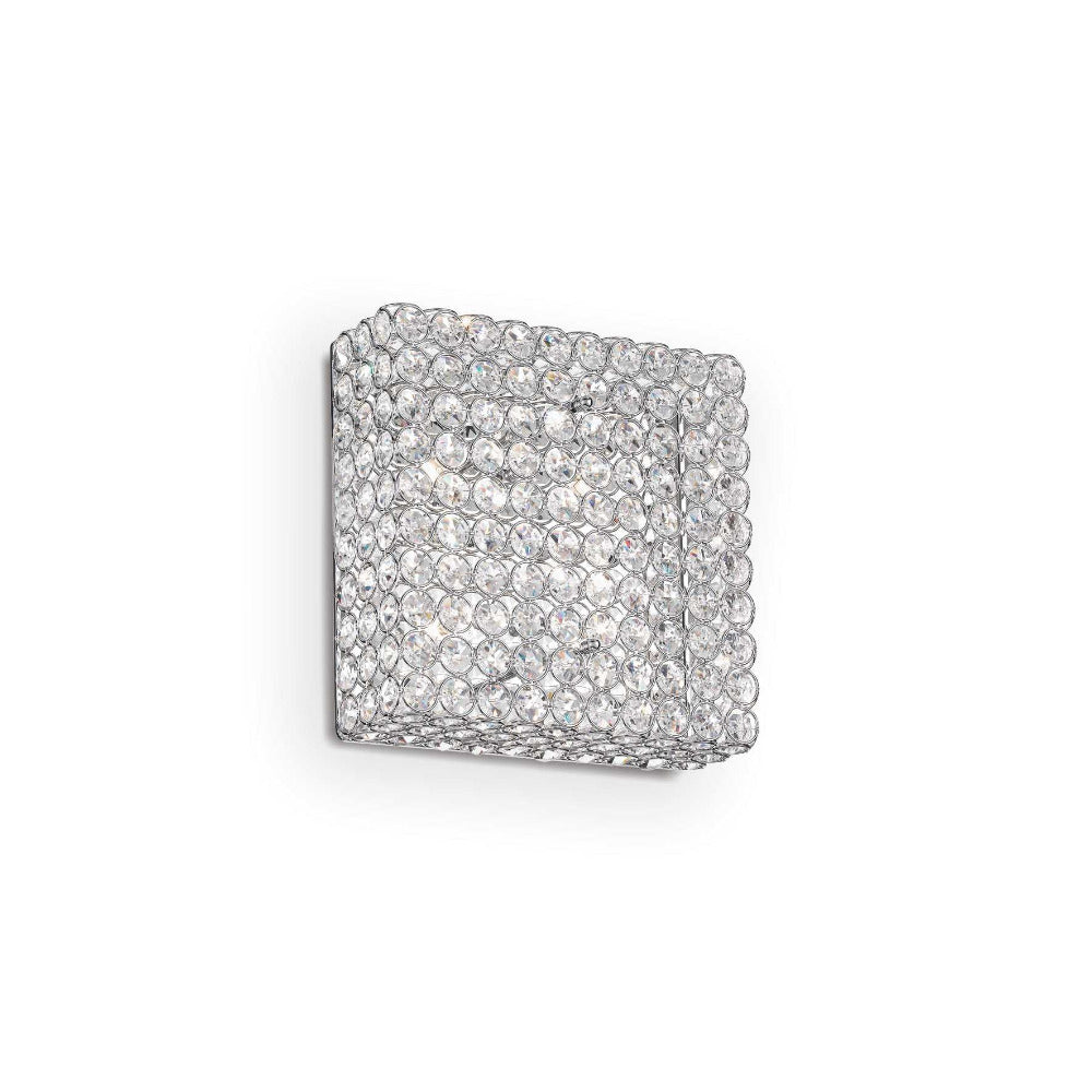 Square Admiral Pl4 Wall Sconce 4 Lights Chrome Crystal