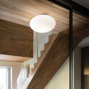 Candy Pl1 Round Flush Mount Light White Glass / Metal