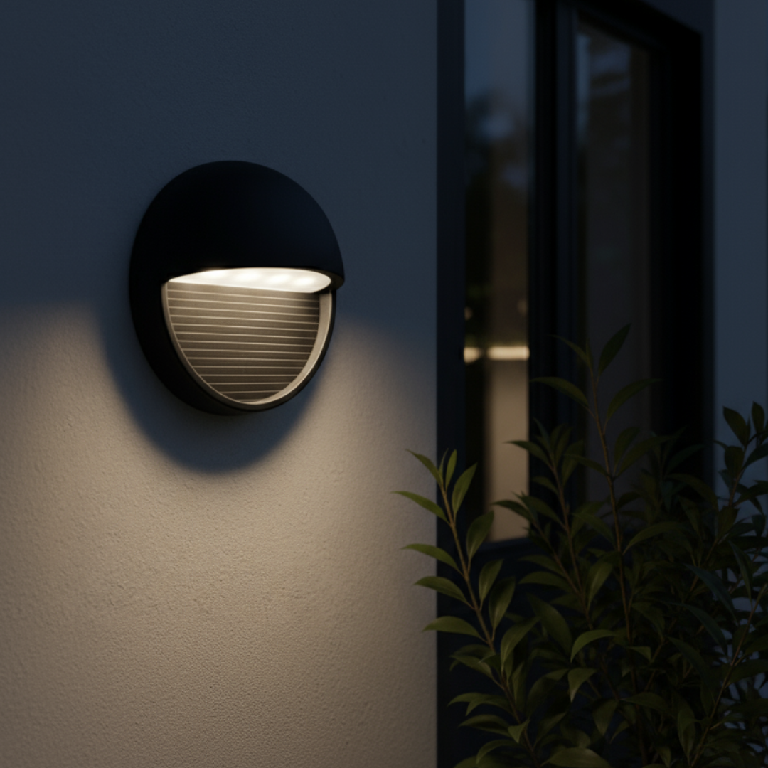 Brano LED Step Light With Eyelid 5W TRI Color Black