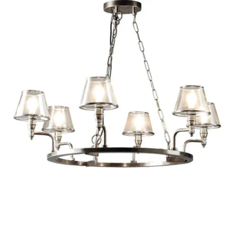 Sienna Chandelier 6 Lights Antique Silver Brass