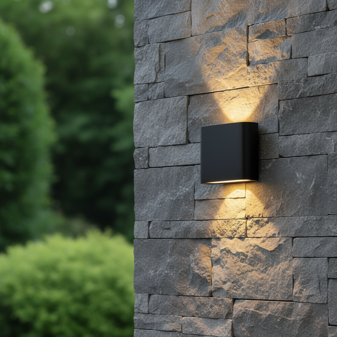 Elaro Small LED Up & Down Wall Light 7W TRI Color Black