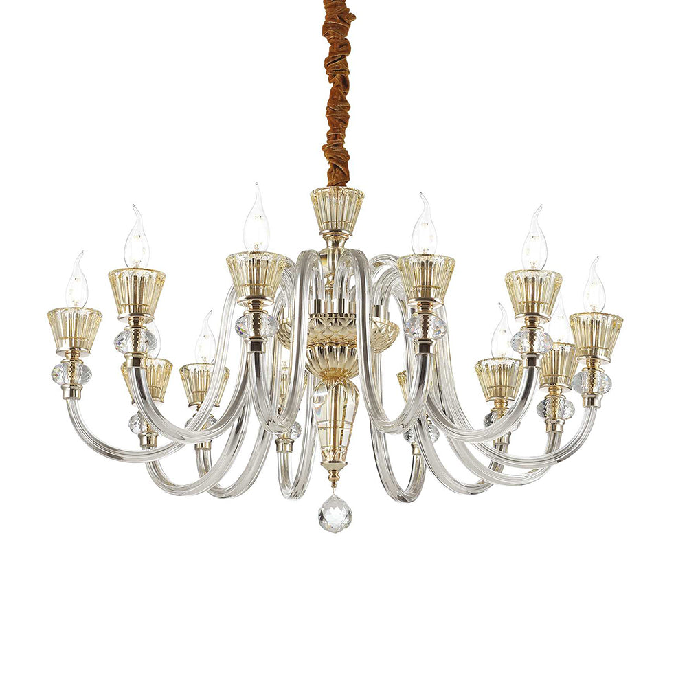 Strauss Sp12 Chandelier 12 Lights Gold Metal / Glass