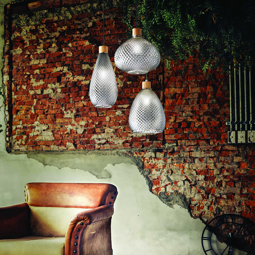 Bergen-2 Sp1 Pendant Light W160mm Smoky Grey Glass