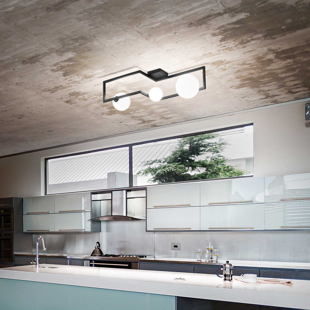 Angolo Pl3 Semi-Flush Mount 3 Lights Metal