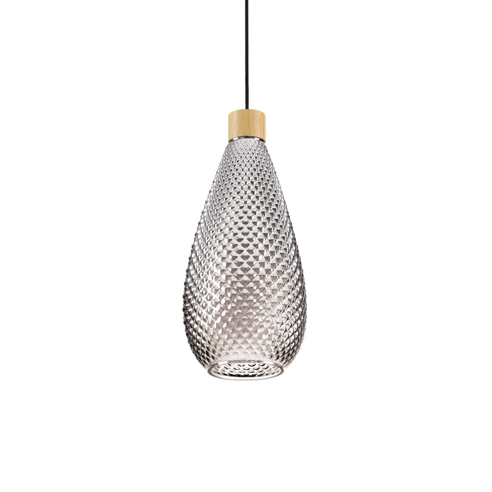 Bergen-2 Sp1 Pendant Light W160mm Smoky Grey Glass