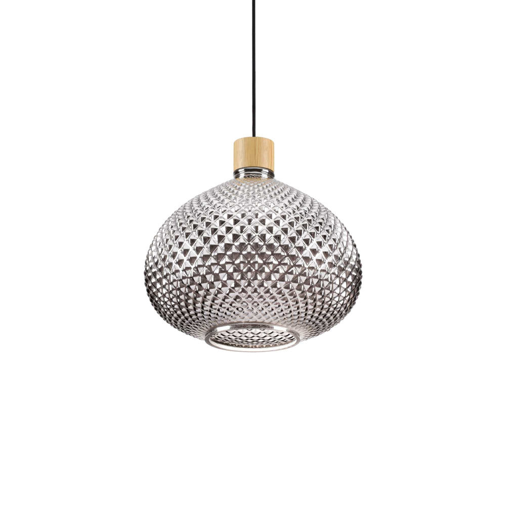 Bergen-3 Sp1 Pendant Light W300mm Smoky Grey Glass