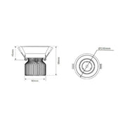 Recessed LED Downlight W100mm 13W Aluminium - DL9530