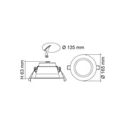 Premier Recessed LED Downlight Silver Aluminium TRI Colour