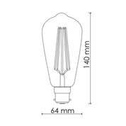 LED Filament Globe 240V 8W BC Clear Glass 5000K