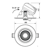 Coolum Recessed LED Downlight 6W White Aluminium 3 CCT