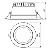 Penmark Recessed LED Downlight W174mm 80° White Aluminium TRI Colour