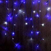 Solar icicles 200 led white blue