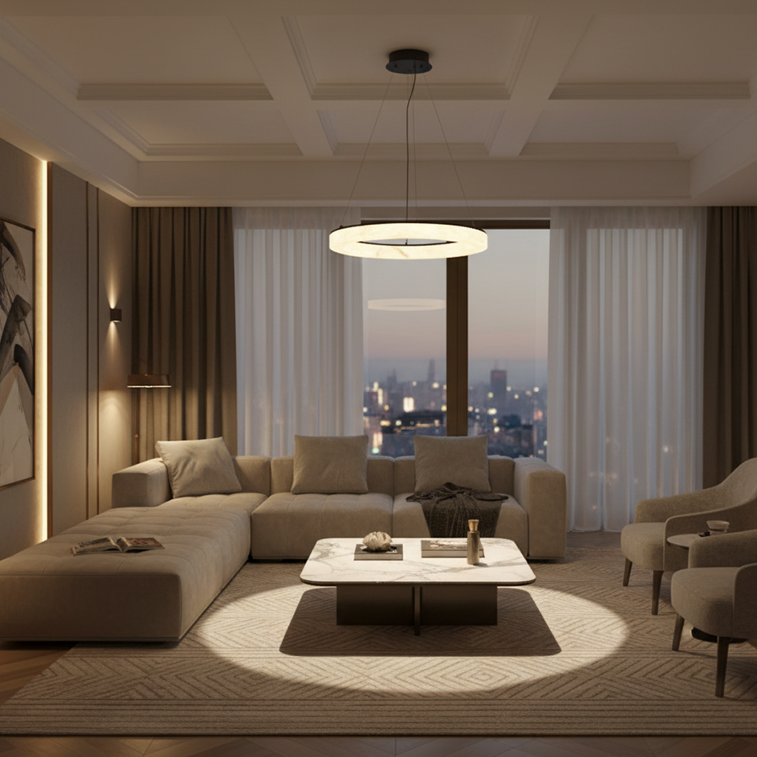 Halo Medium Pendant Light Black