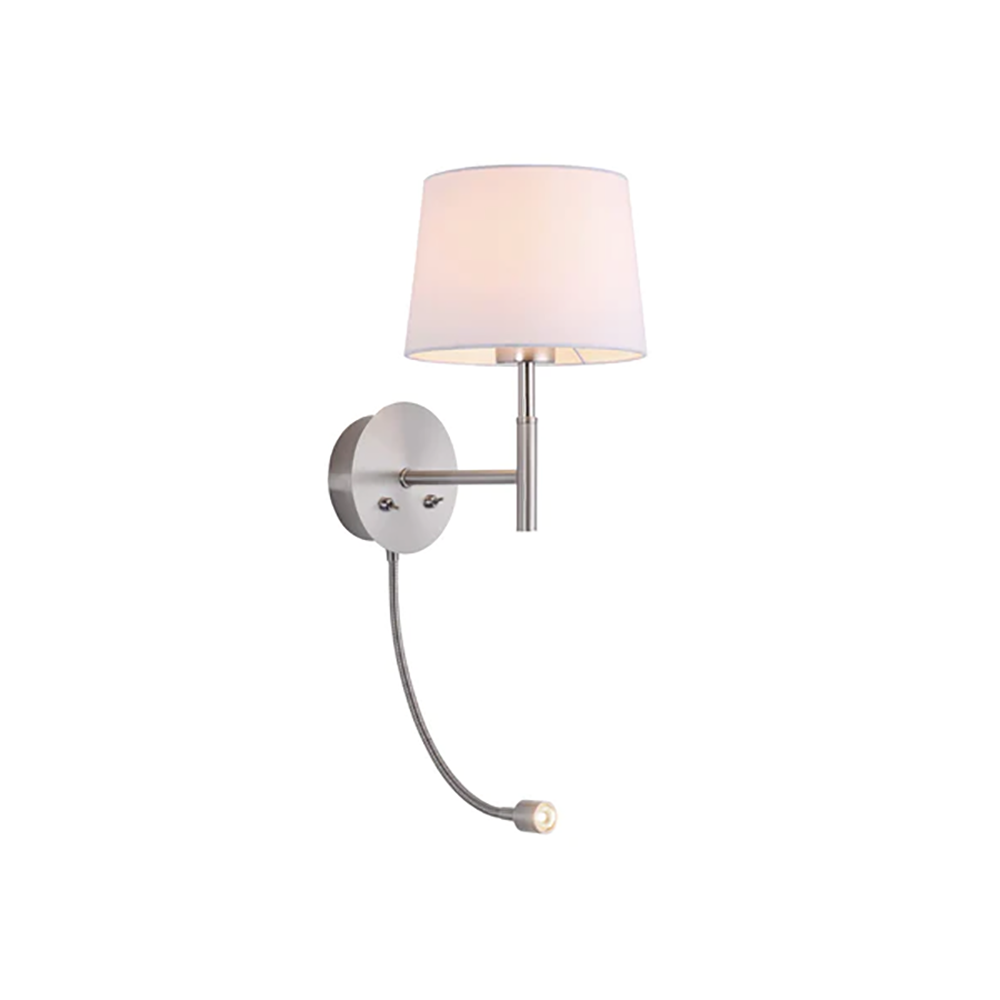Riley Wall Sconce 2 Lights Satin Chrome Iron