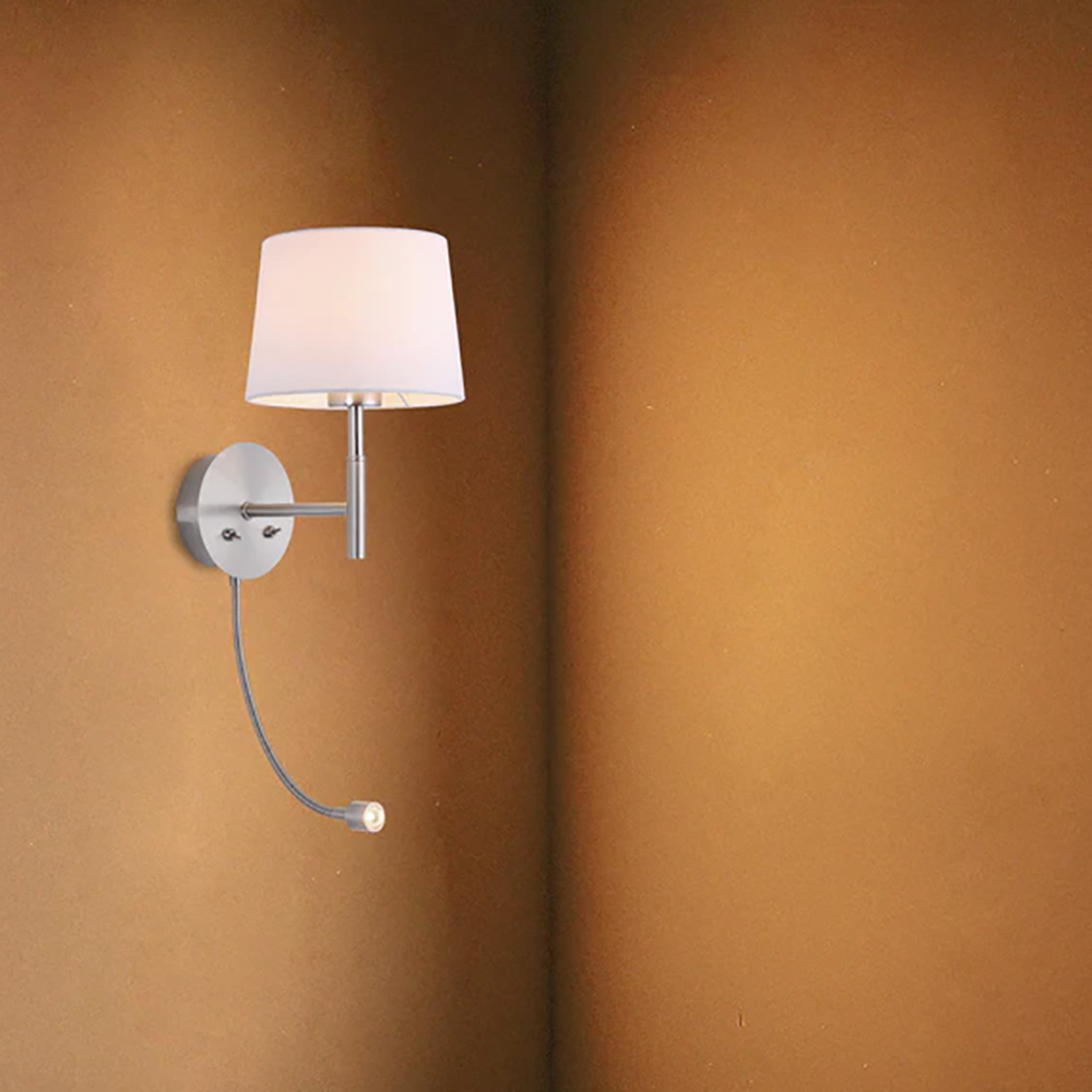 Riley Wall Sconce 2 Lights Satin Chrome Iron