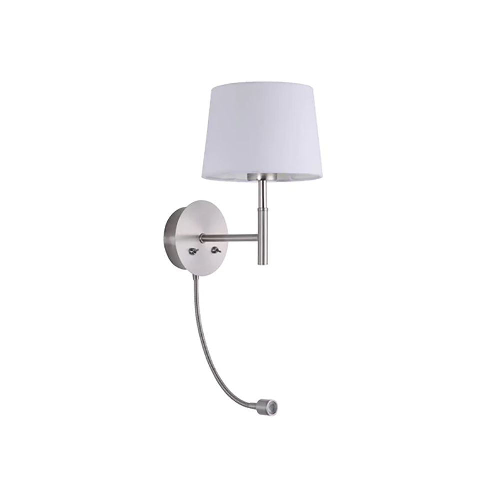 Riley Wall Sconce 2 Lights Satin Chrome Iron